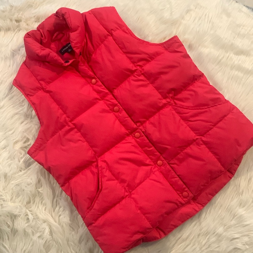 Lands End Down red puffer vest
